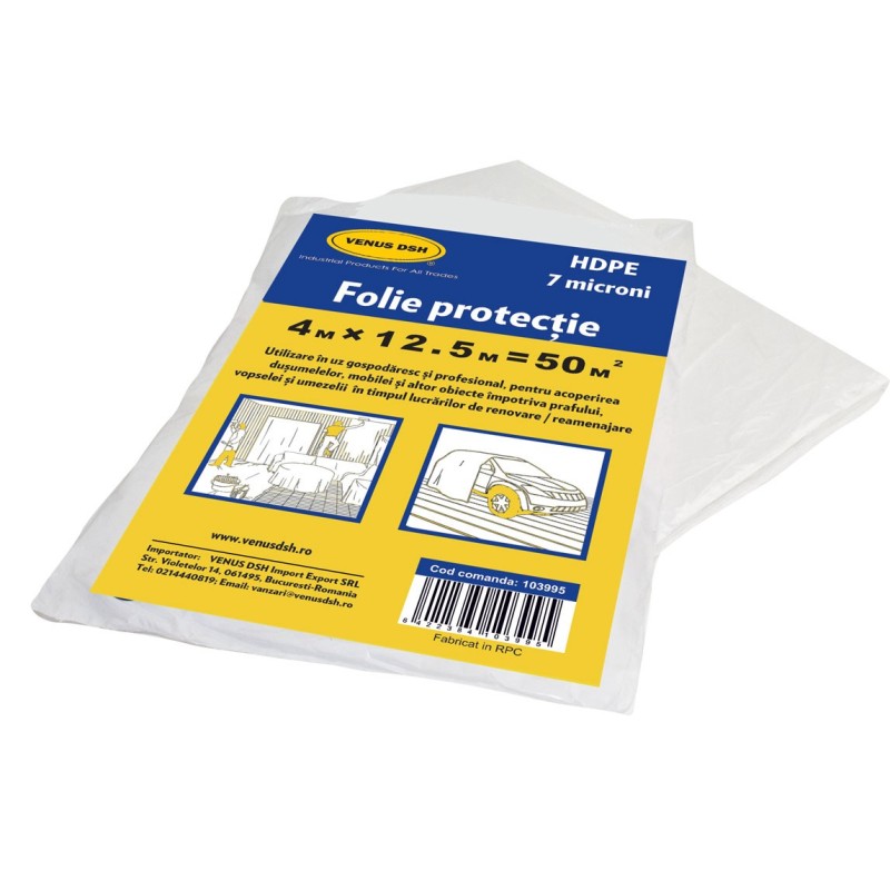 FOLIE PROTECTIE "HDPE" - 4 X 12.5 M - 7 μm