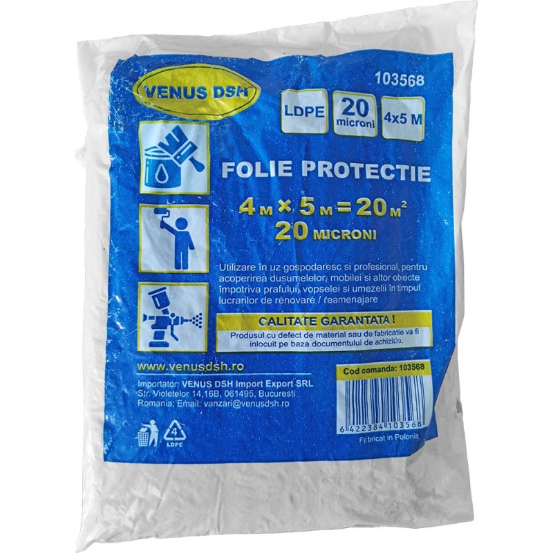 FOLIE PROTECTIE "LDPE" - 4 X 5 M -20 μm (I-S)