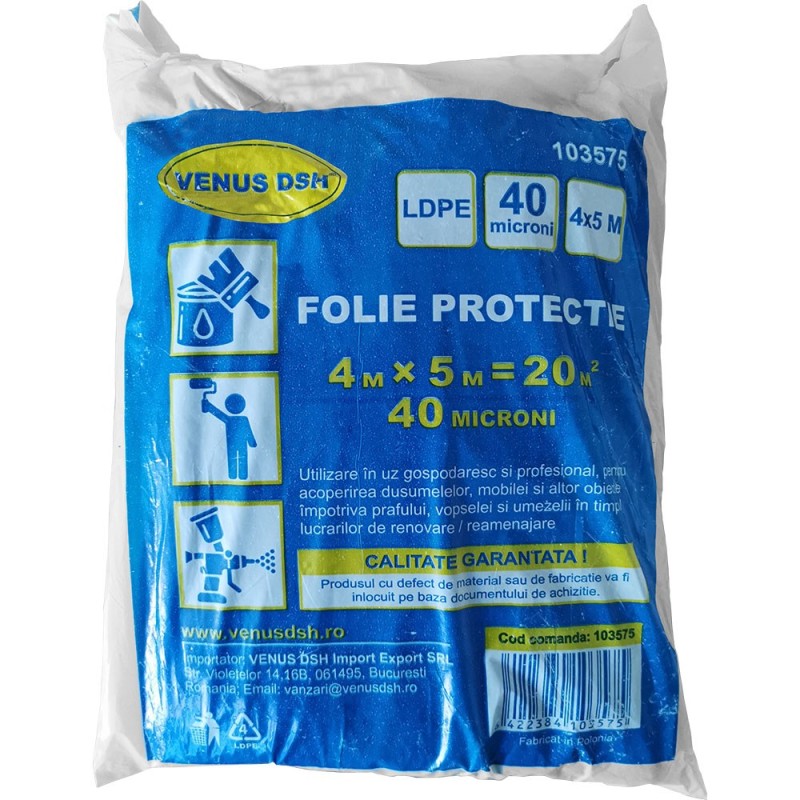FOLIE PROTECTIE "LDPE" - 4 X 5 M - 40 μm (I-S)
