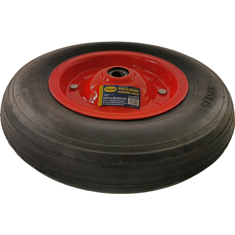 ROATA ROABA 14" x 3.5 - 7, AX D20 X 71 MM, SEMISOLIDA, RULMENT