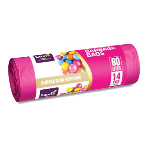 Sac menajer HDLD Luxia cu urechi, parfum Bubble Gum 60 L, 14 buc